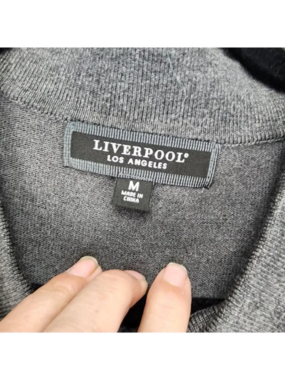 Liverpool Sweater Mens Medium Gray Long Sleeve Collared Pullover *NWT*